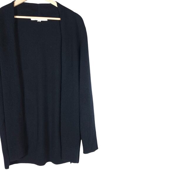 Nordstrom Collection Womens Black Open Front Cashmere Cardigan Large Classic Fit - Picture 2 of 12